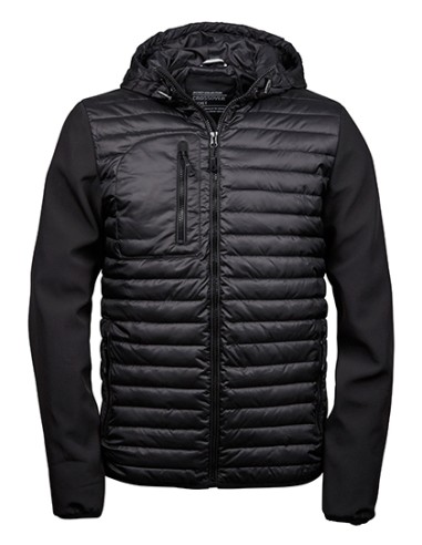 T-9628-Mens Hooded Crossover Jacket